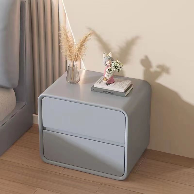 Cream style modern simple bedside table small storage bedside cabinet new solid wood popular bedroom installation-free for home