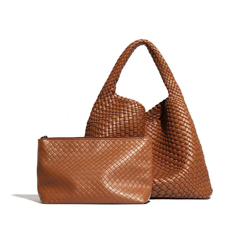 Cross-border hot-selling new handwoven bags, portable tote bags, trendy women's bags, large-capacity underarm shoulder bags.