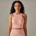 seamless peach beautiful back five-piece set pure color high waist tight jacquard beautiful back bra vest yoga pants suit