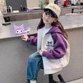 Girls' spring/autumn jacket - new cartoon design, stylish kids' spring hooded sweatshirt, casual outerwear for little girls