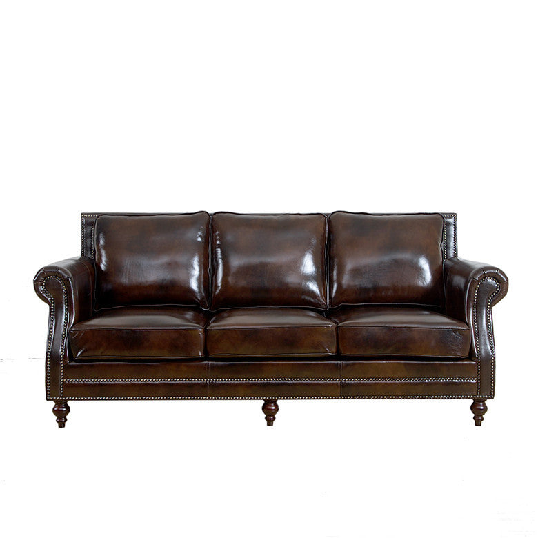 American country solid wood living room sofa retro single double three villa model room small apartment leather sofa
