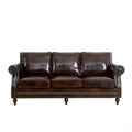 American country solid wood living room sofa retro single double three villa model room small apartment leather sofa