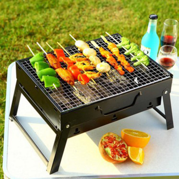 Cross-border outdoor camping portable installation-free thickened foldable carbon grill barbecue grill barbecue grill