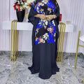 summer new arrivals: european and american style  print round neck maxi dress,  dress, african women's plus size clothing