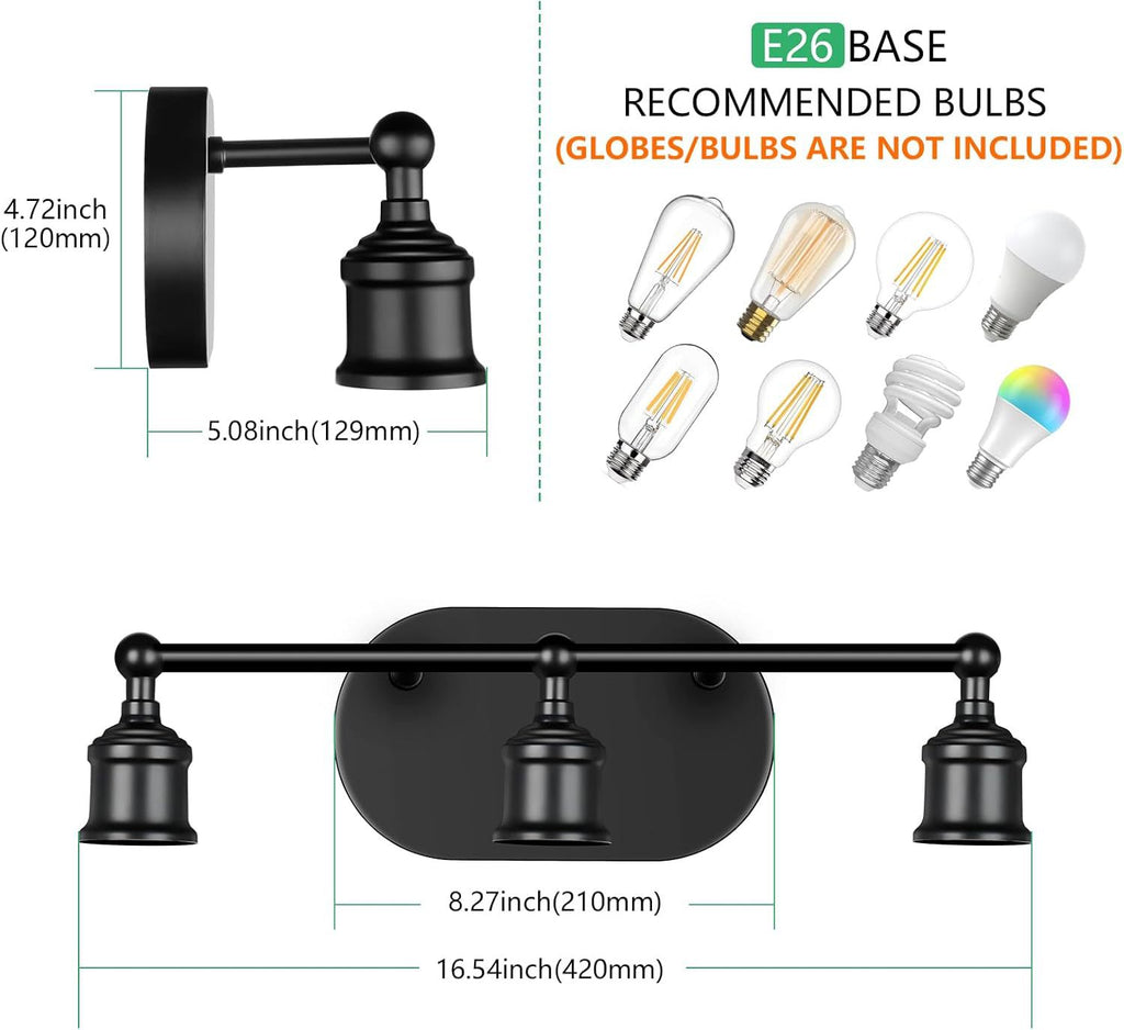 Cross-border modern wall lamp dressing lamp bathroom lamp black dressing lamp retro wall lamp lighting suitable for bathroom aisle