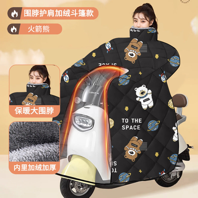 Battery car motorcycle cover 2025new arrivalfleece-linedthickened windproof quilt winter windproof quilt winterthickenedwaterproof