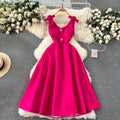 Accessible luxury celebrity banquet classy palace style dress elegantv neck waist slimming look classy exquisite dress