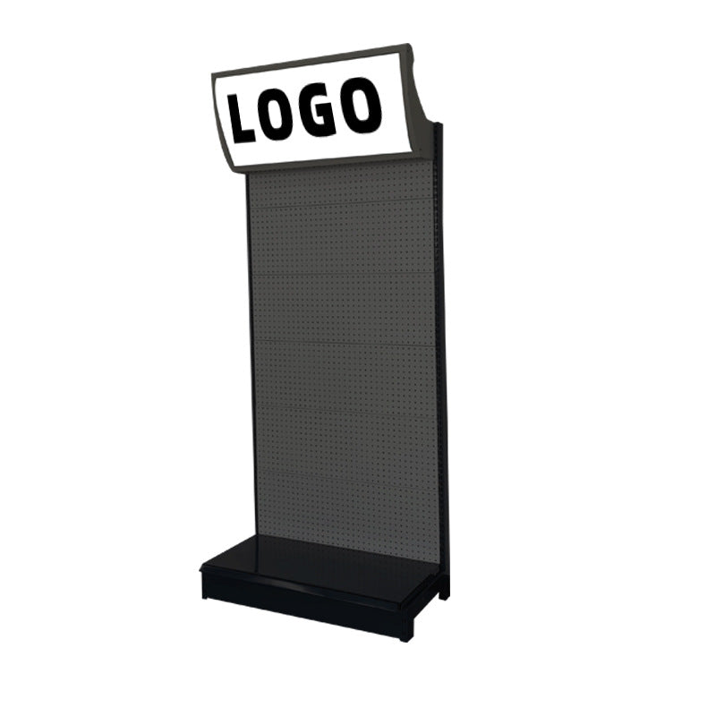 Customized supermarket shelf display rack gray single-sided convenience store shelf curved light box pharmacy display supermarket shelf