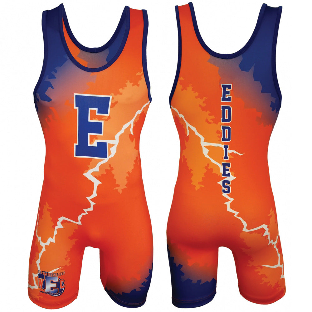 Sublimation full body print men's one-piece wrestling suit custom training weightlifting suit men's and women's free wrestling one-piece vest