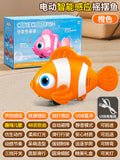 Electric simulation fish automatic sensor to avoid clownfish swing and move educational zoology crawling and chasing kids toys