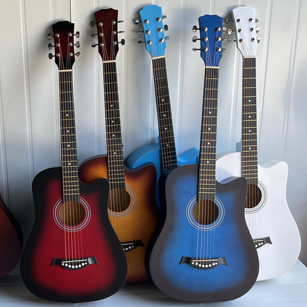 Factory Guitar Direct Sales 38-inch Folk Popularization Beginners Entry Novice Folk Guitar Male and Female Students Practice the Piano