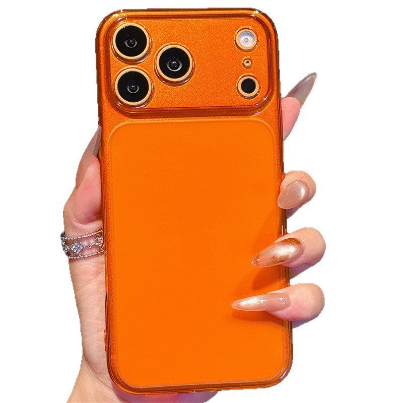 Minimalist transparent matte phone case for iphone 16/17 series, apple 15 drop-proof soft case with instant large view window