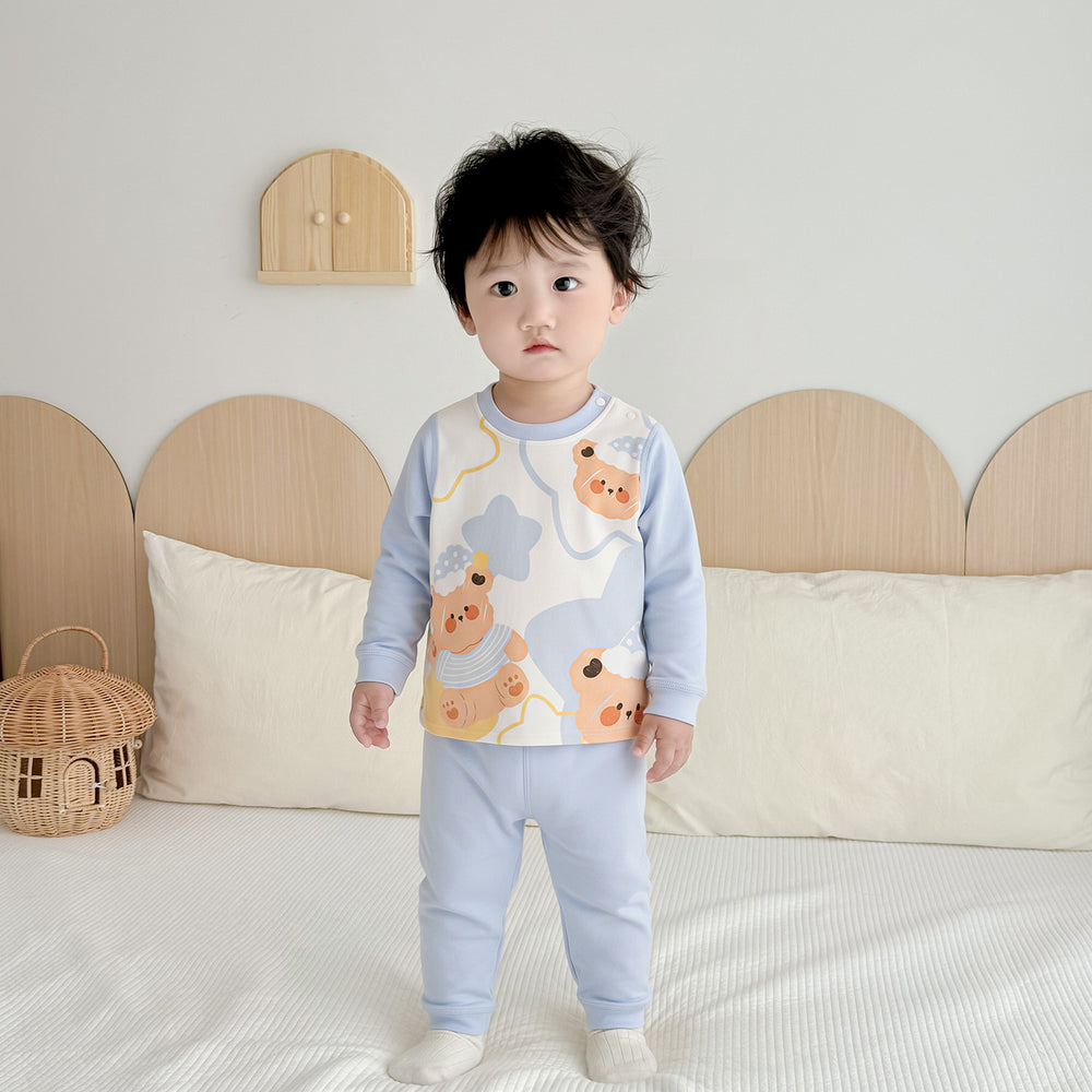 Kids' thermal underwear set - autumn/winter collection - 100% cotton, seamless design - boys & girls, baby, toddler - loungewear & sleepwear