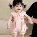 Newborn baby sweet korean style romper - stylish little princess sleeveless bodysuit - lightweight summer crawling suit