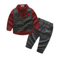 Boys' suit set: vest, long-sleeve shirt, gentleman style - perfect for birthdays, first birthdays, and wholesale. european and american style