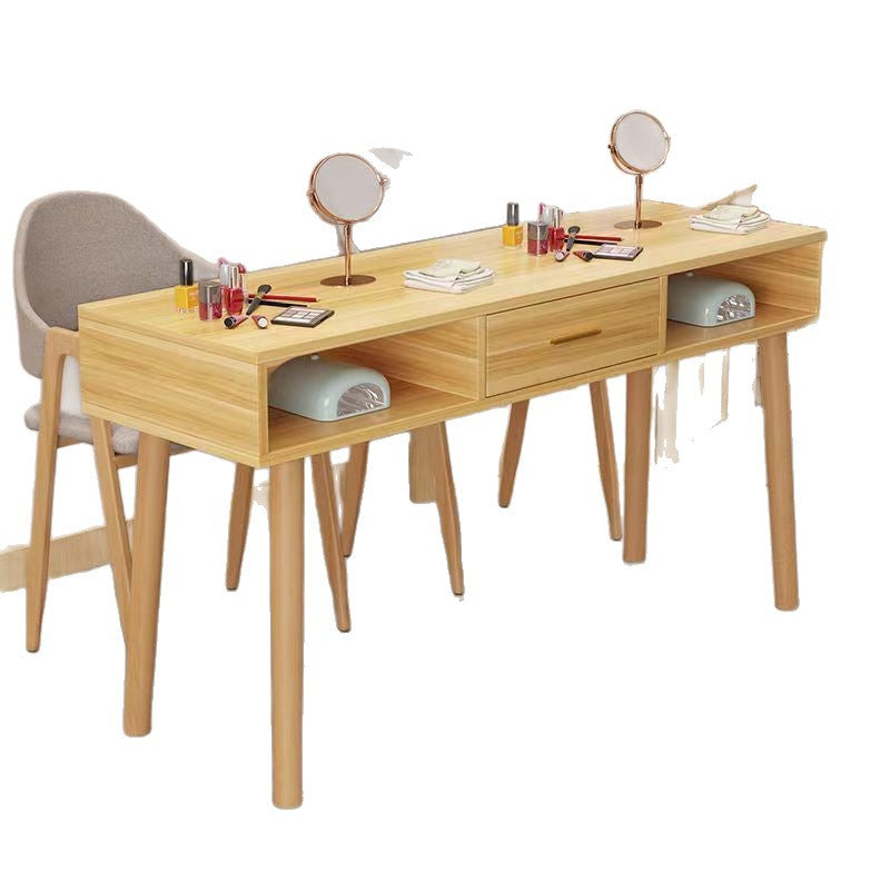 Japanese style wooden nail salon desk small single and double popular double layer manicure table manicure table manicure table