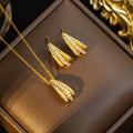 Simpleelegant geometric titanium steel necklace women's earrings niche design classy earrings accessible luxurynew arrival clavicle chain jewelry