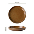 Retro kiln round disc with edge afternoon tea cake plate coffee cup and saucer restaurant bone plate snack plate for home fruit plate