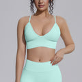 New seamless solid color high-stretch yoga set - 4 piece activewear for running, fitness, and yoga