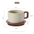 Rustic pottery vintage coffee mug - americano latte straight-sided design, high-style cup and saucer set, anti-scald mug
