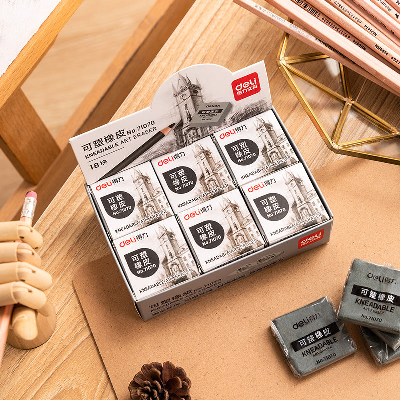 Deli 71070 Eraser Plasticity Strong Soft Student Drawing Sketch Art Student Sketch Eraser Stationery