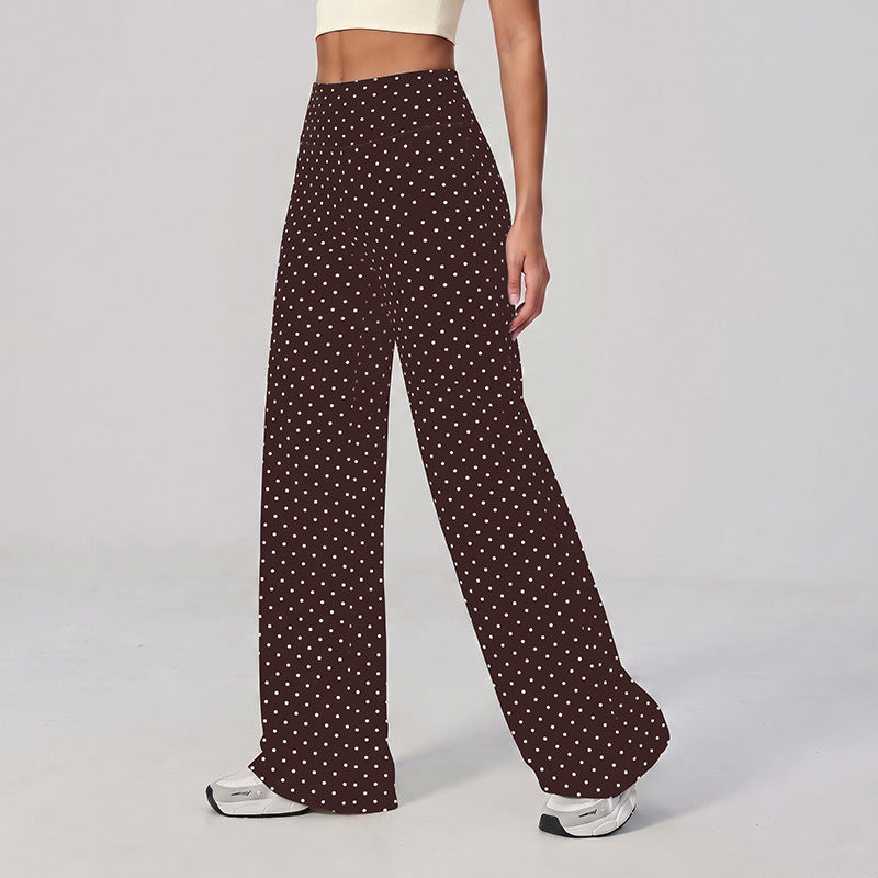new arrival polka dot yoga clothes suit polyester printing deep v high elastic stereo fitness sports suit
