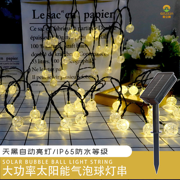 LED lights 20 lights 30 lights bubble ball solar light string, garden and courtyard party decoration Christmas lights spot