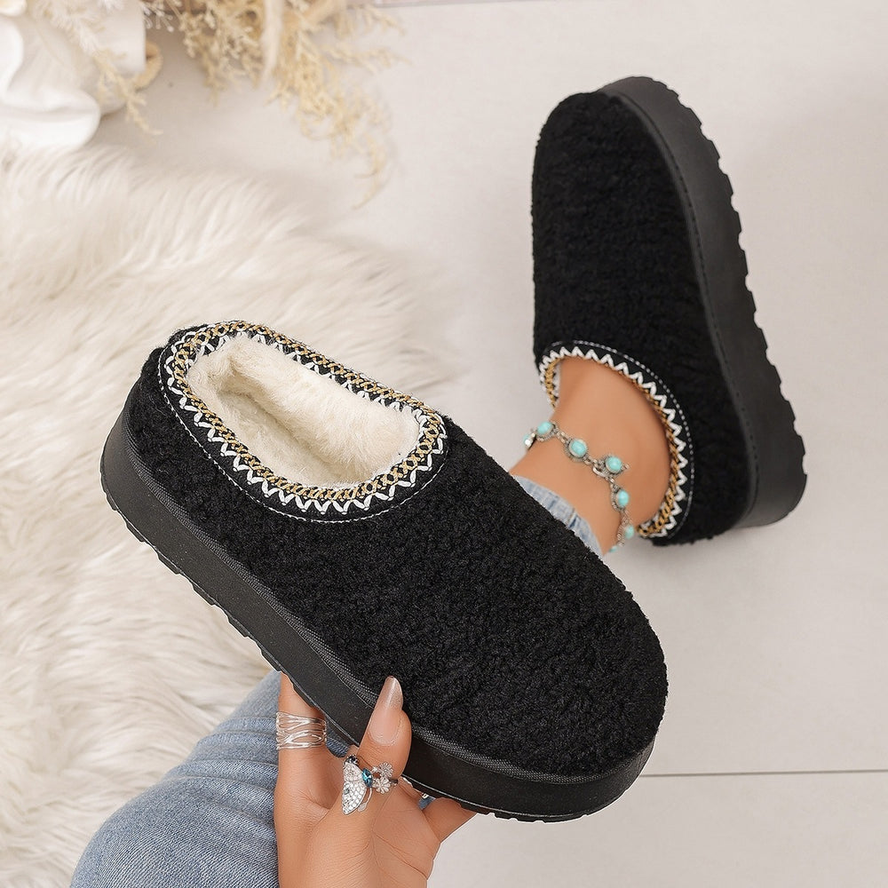 Wholesale women's plus size snow boots: new winter collection - fleece lined, extra thick, warm, platform, height increasing, furry cotton boots and shoes
