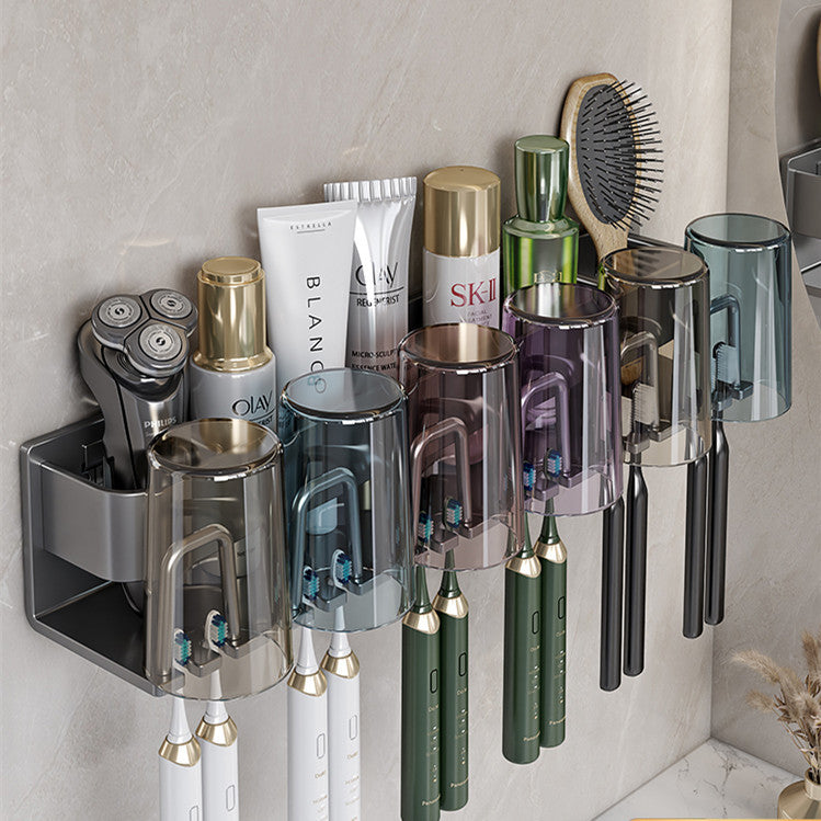Removable toothbrush rack No punching mouthwash cup holder Wall hanging storage rack Electric toothbrush Toothpaste holder Wholesale