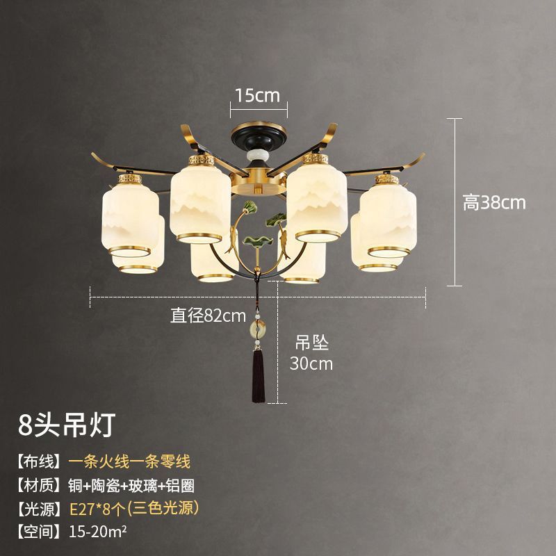 New chinoiserie chandelier living room lamp chinese style zen restaurant hotel booth room lamp for home downward chinoiserie lamps