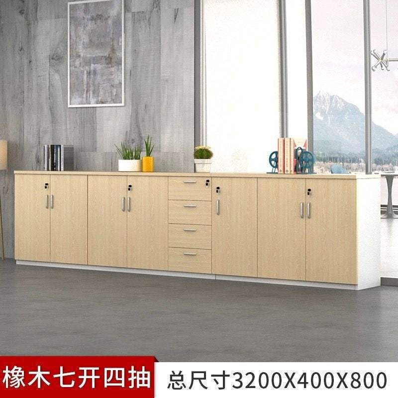 Office file cabinet partition cabinet wooden wall-mounted information cabinet table side tea cabinet with lock storage low cabinet storage cabinet