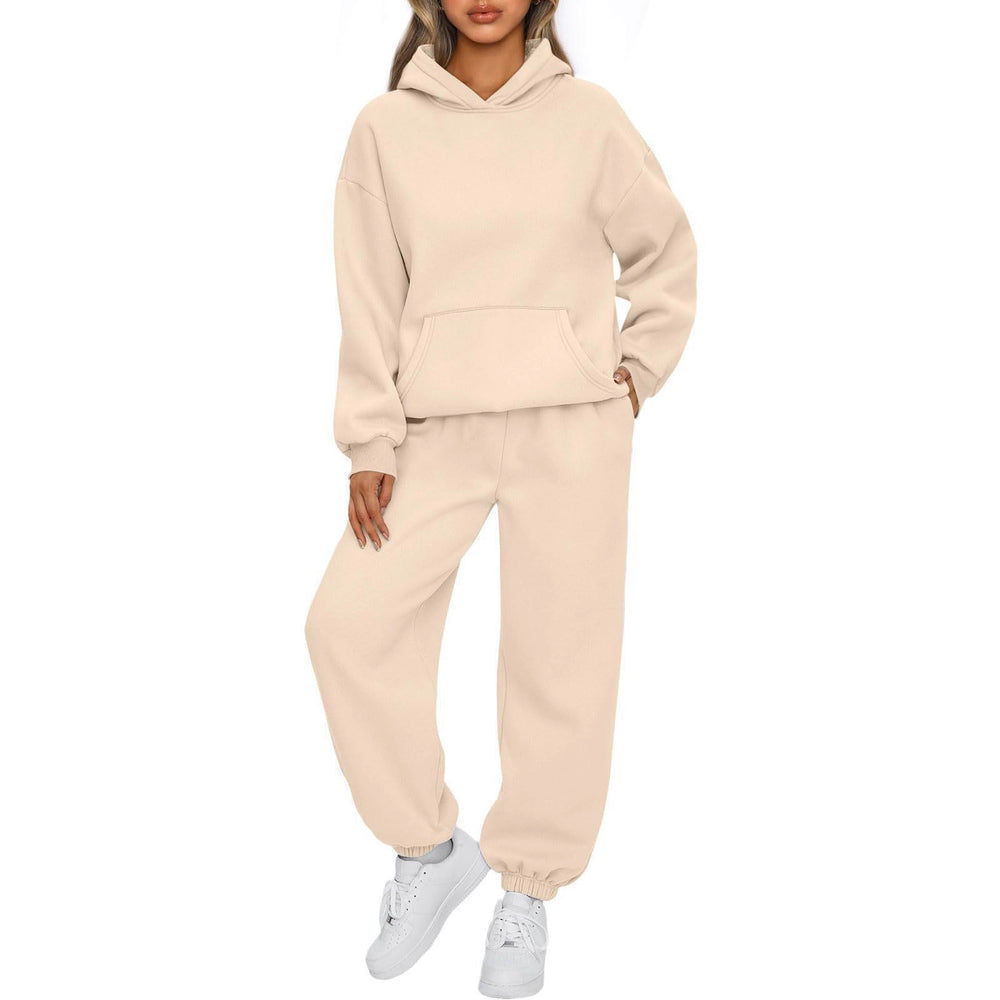 european and american export autumn/winter new  women's two-piece casual hoodie tracksuit pants set
