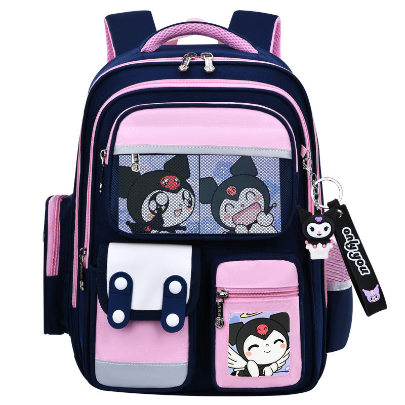 Kulomie's new primary school bag for girls 1-3-6 grade boys to reduce the burden of spine protection and light children's backpack