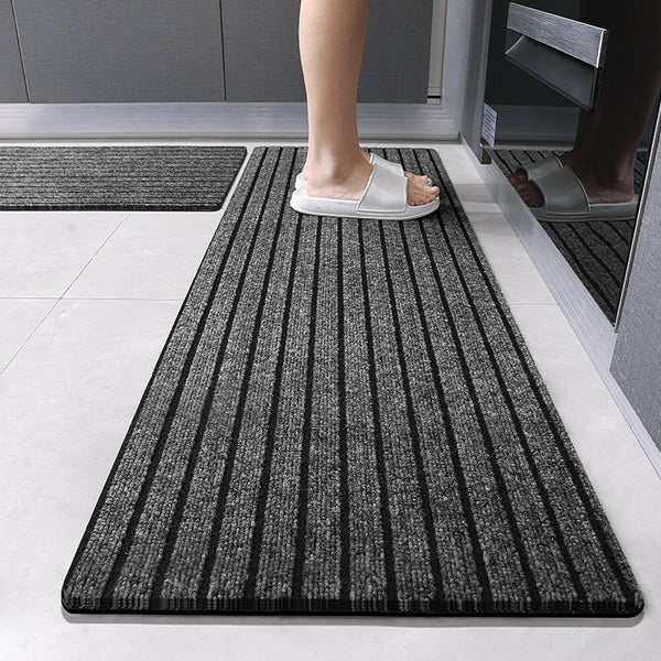 Entry door floor mat, striped soil rubbing foot pad, non-slip door, dirt-resistant, leave-in washable, entrance door carpet household