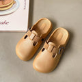 2025 new women's closed-toe half slippers, summer outdoor flat sandals, trendy birkenstock-style slip-on mules