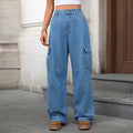 European and american cross-border e-commerce new women's straight-leg jeans,  autumn collection, loose fit, slimming blue denim trousers, casual style