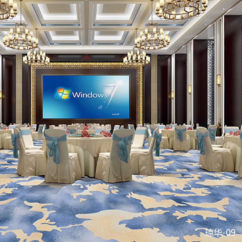 Professionally customized star-rated hotel carpet, banquet hall large area full coverage, reception conference hall wool nylon b1 carpet