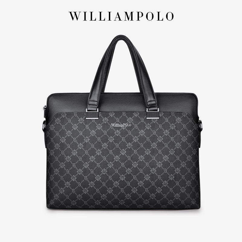 Emperor Paul Leather Men's Briefcase Men's Cowhide Business Laptop Bag Large Capacity Genuine Office Bag Men's