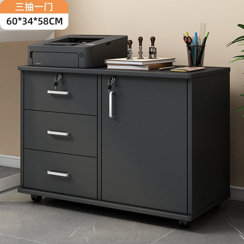Filing cabinet office movable storage cabinet small drawer cabinet under the desk with wheels storage cabinet low cabinet information cabinet no