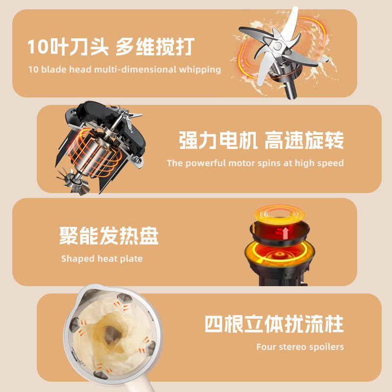 us standard smart wall breaker machine, large capacity, silent for home, fully automatic, no cooking, no filtering, soy milk machine, multi-function