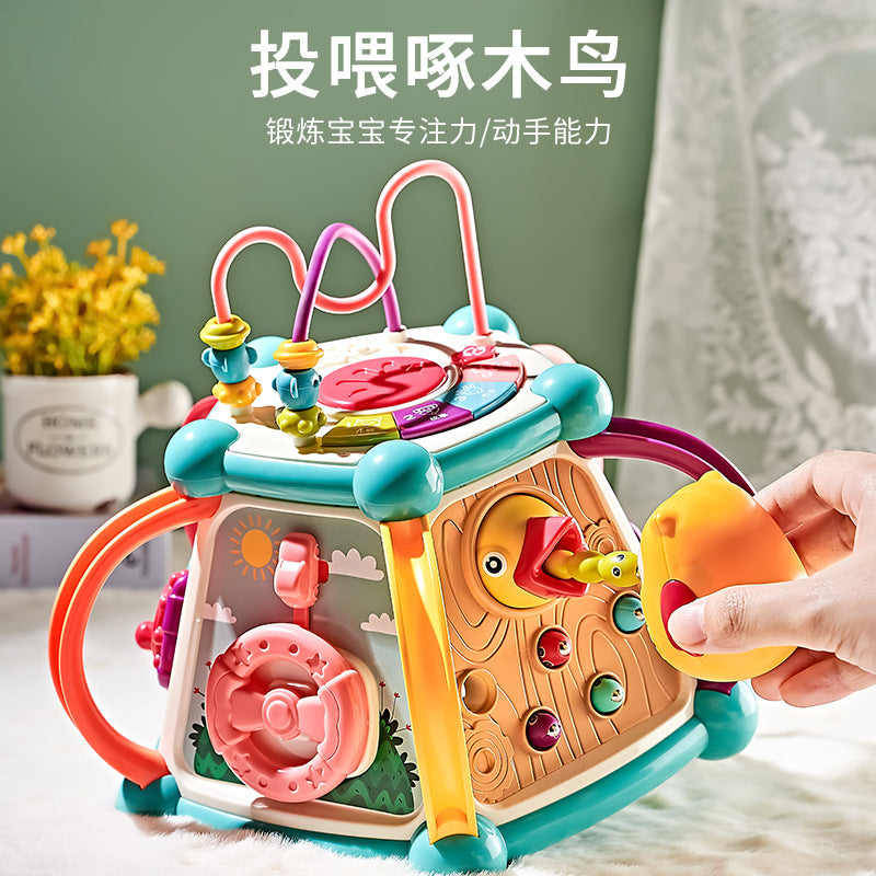 Baby multifunctional nine-sided hand drum toy - educational early learning musical drum for infants and toddlers - perfect birthday gift