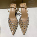 Za baotou transparent sandals women's 2024 new rhinestone fashioneleganteasiest for match pointed toe high heels