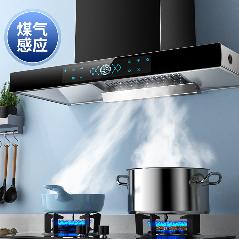 Wholesale high suction range hood for home kitchen top suction european style small t-shaped automatic cleaning and exhaust range hood