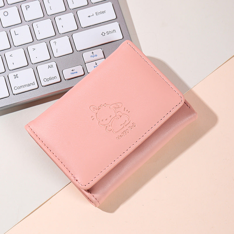 Popular 30% off wallet women's short diamond simple snap button women's postcard driver's license card holder high-end wallet