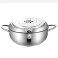 Thickened compound bottom 304 stainless steel tempura fryer with oil filter japanesefor home temperature controlled non-stick small fryer