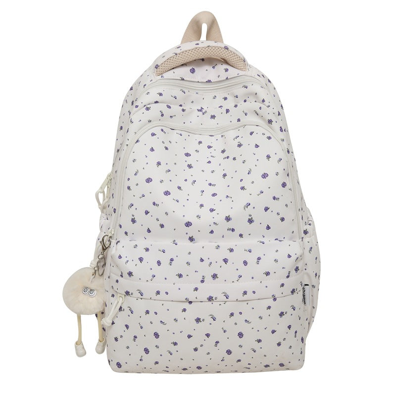 2025 new spring outing: stylish & chic solid color/floral casual student backpack - fresh & feminine everyday bag