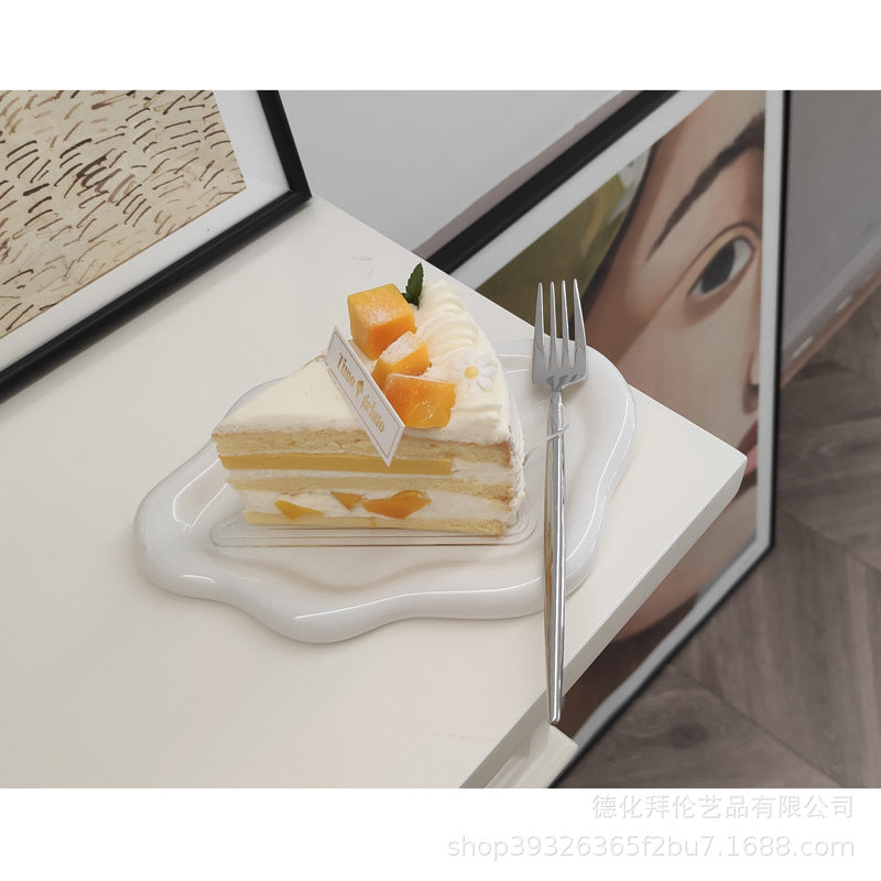 Inspopular photo props jewelry storage tray display tray electroplated silver tray accessible luxury ceramic jewelry ornaments
