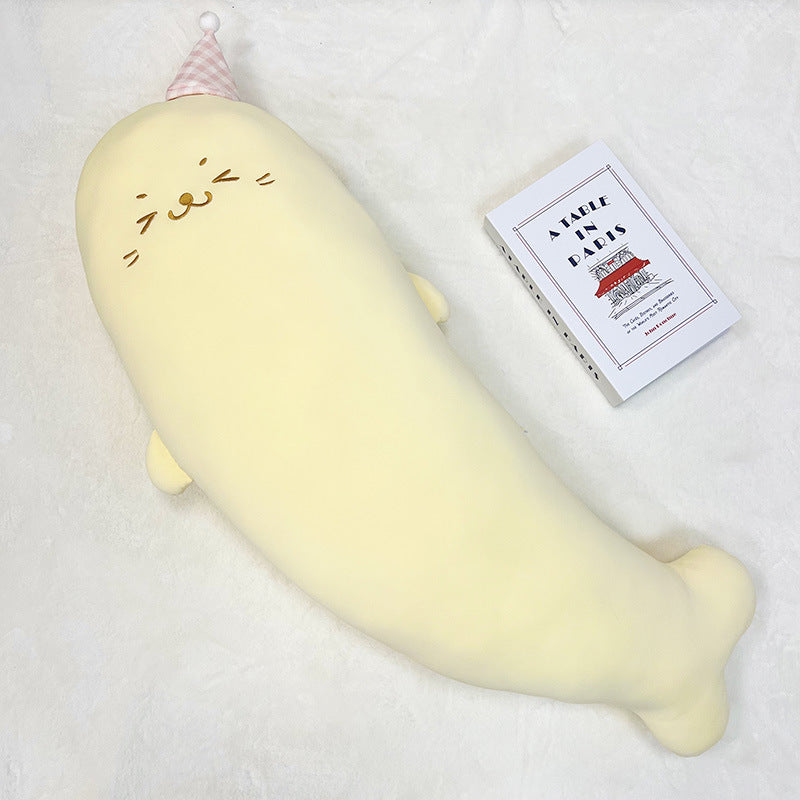Ice silk seal doll doll sleeping pillow bed pillow super soft doll ice silk nap pillow cute style