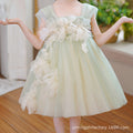 Kids' birthday cake dress - 3d floral bud, stylish little girl princess dress, girls' dress, new european and american cross-border style