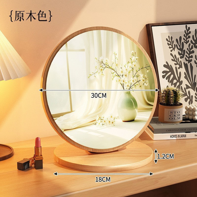 For homesolid wood cosmetic mirror women's bedroom dressing table mirror retro portable foldable large desktop desktop dressing mirror